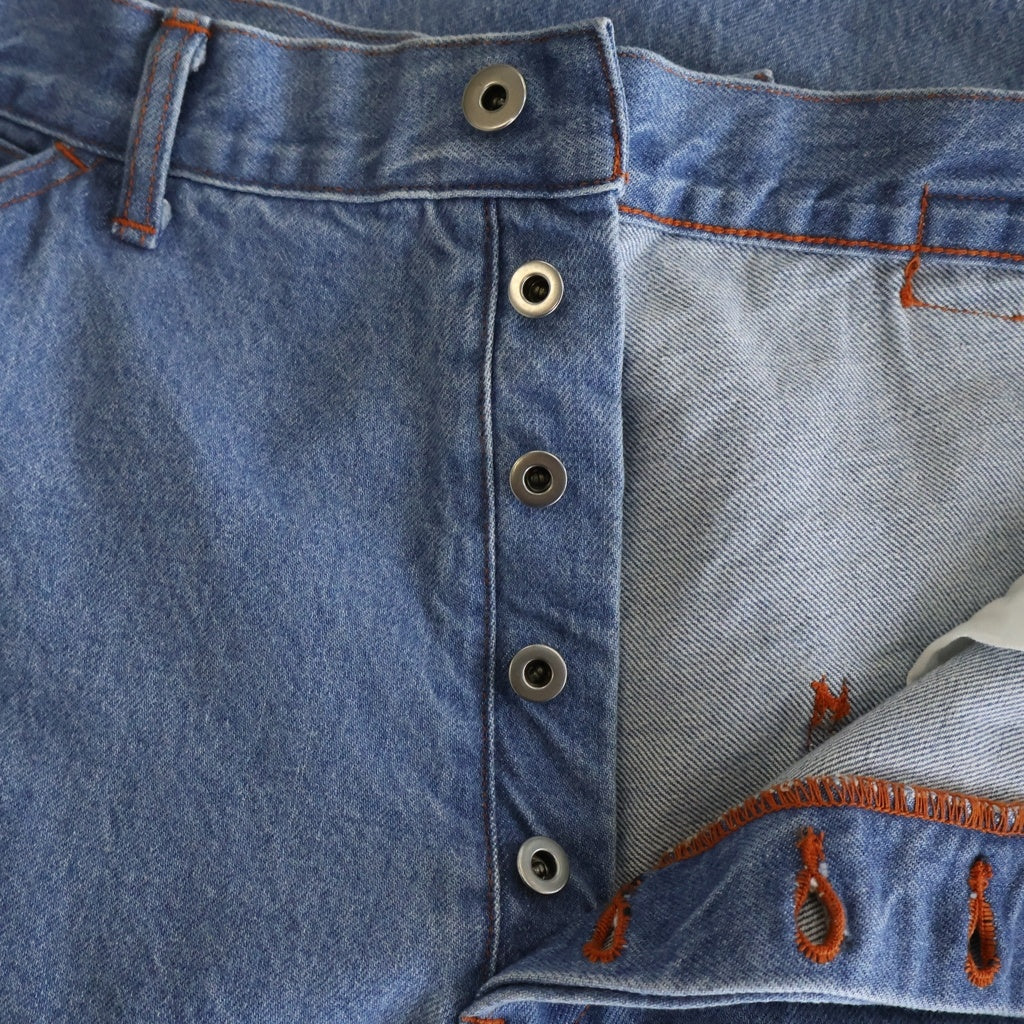 NO BRAND(ノーブランド) Gurank グランク 13oz raw denim painter pants バギー シンチバック ペインターパンツ サックスブルー