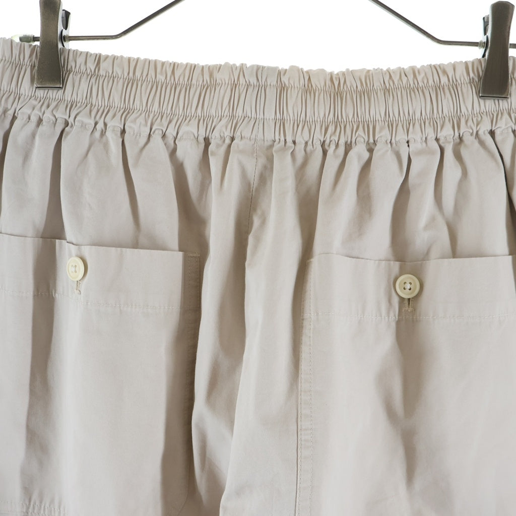 NO BRAND(ノーブランド) NONNOTTE ノノット Elastic Baggy Trousers Clear Heavy Broadcloth エラスティック バギー トラウザーズ クリア ヘビー ブロードクロス オフホワイト N-24S-003