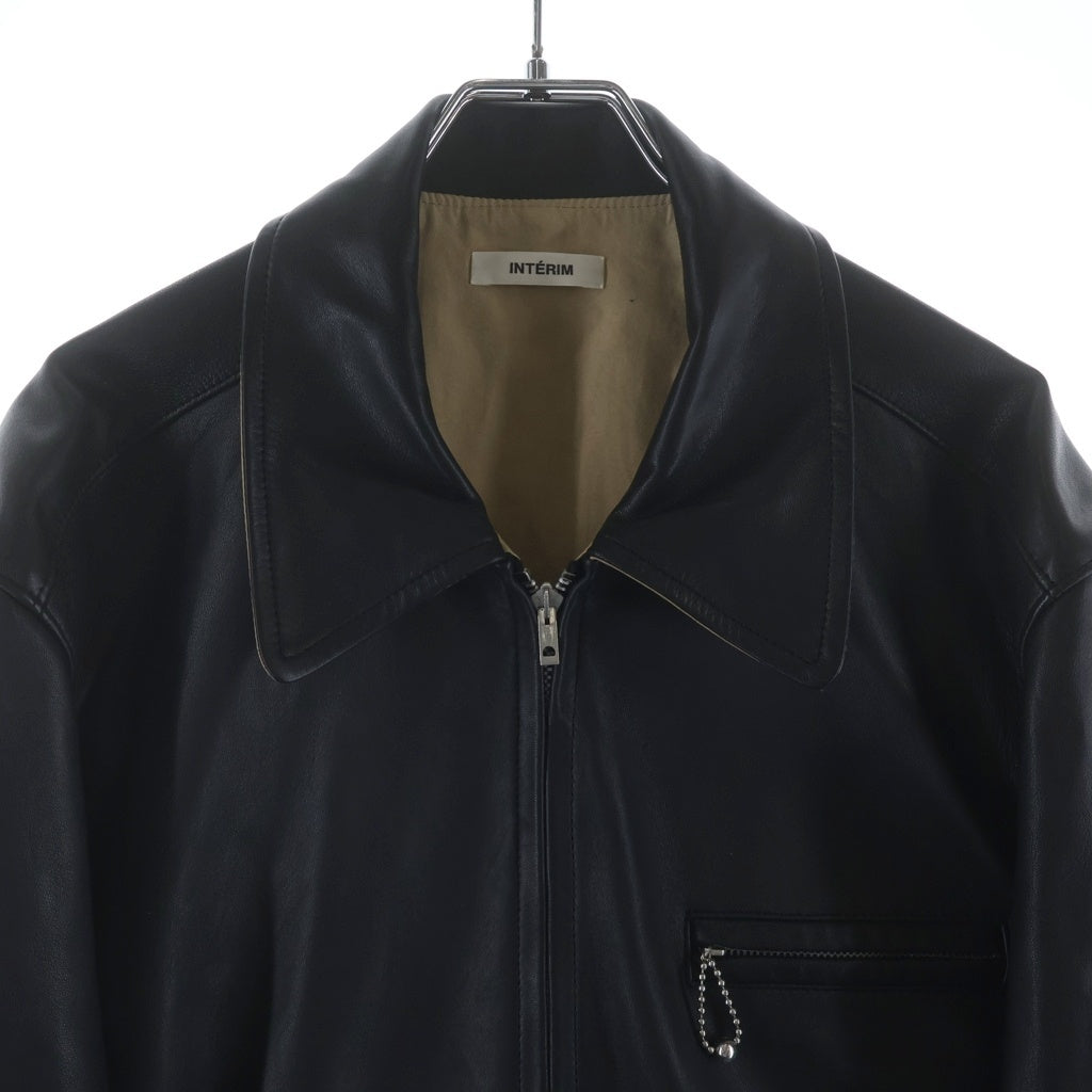 INTERIM(インテリム) SHEEPSKIN REVERSIBLE LEATHER JACKET シープスキン リバーシブル レザージャケット ブラック
