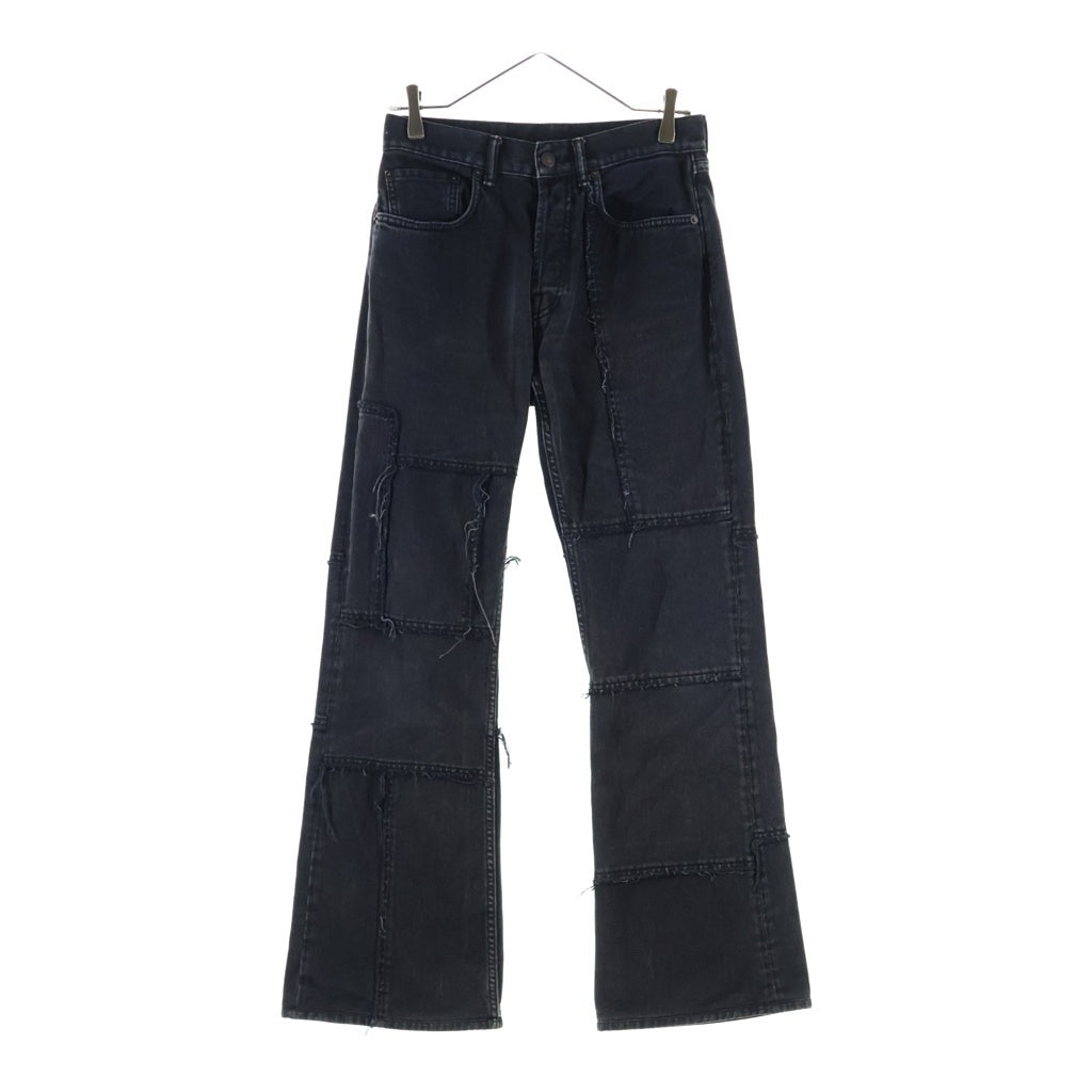 Acne Studios(アクネ ストゥディオズ) 1992 Crossroads Patchwork Regular Fit Jeans パッチワーク レギュラーフィット ブーツカット デニムパンツ ブラック B00289