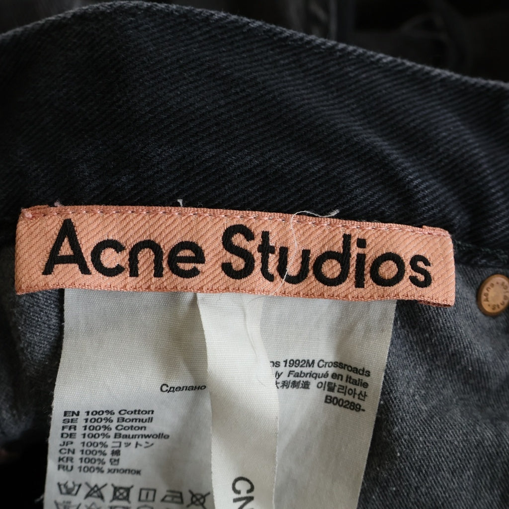 Acne Studios(アクネ ストゥディオズ) 1992 Crossroads Patchwork Regular Fit Jeans パッチワーク レギュラーフィット ブーツカット デニムパンツ ブラック B00289