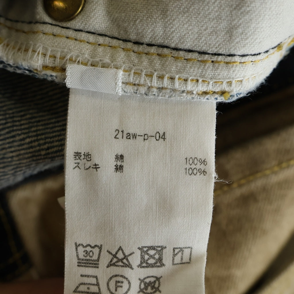 KHOKI(コッキ) 21AW Y Denim Pants 再構築 デニムパンツ インディゴ/ブラウン 21aw-p-04