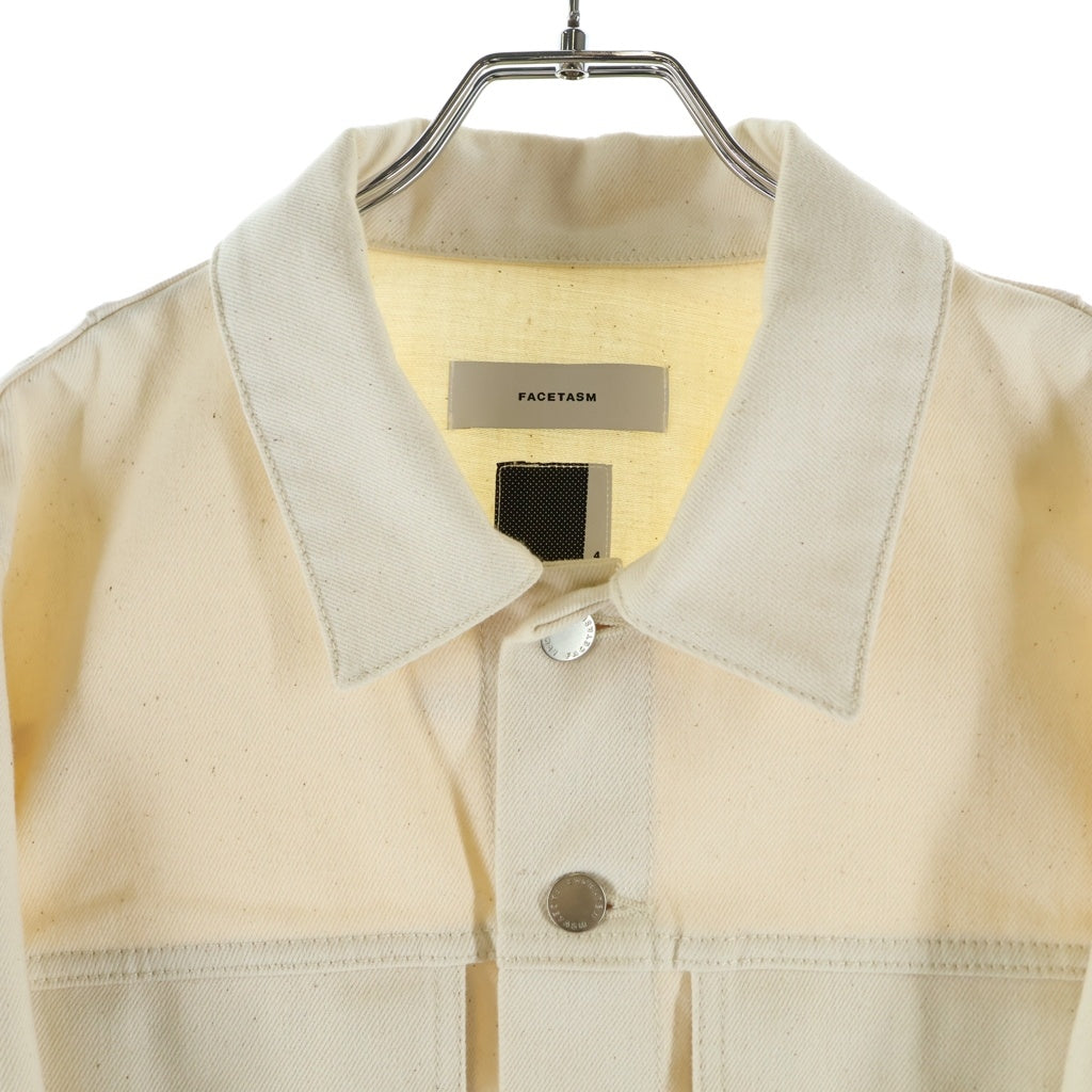 FACETASM(ファセッタズム) 22AW RIB DETAILS ENIM JACKET リブディティール デニムジャケット ホワイト T0F-JK-U01