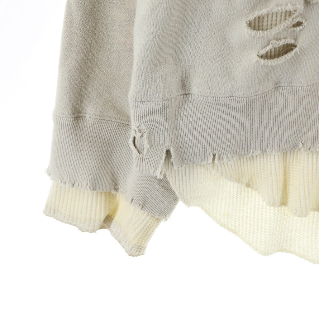 Stein(シュタイン) OVERSIZED LAYERED SWEAT LS ダメージ加工 オーバーサイズ サーマルレイヤード スウェットトレーナー グレー ST.239