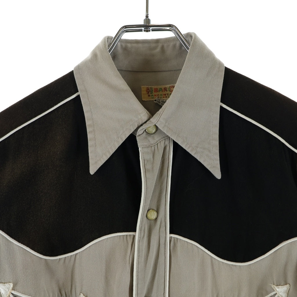 HBARC(エイチバーシー) 50S VINTAGE Western Shirt ヴィンテージ レインボータグ ウエスタン 長袖シャツ ブラウン