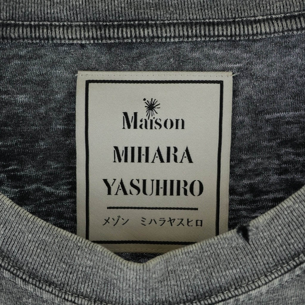 MAISON MIHARAYASUHIRO(メゾンミハラヤスヒロ) 24AW Distressed Cat Print T-shirt ブリーチ加工 キャットプリント 半袖Tシャツ カットソー グレー A13TS611