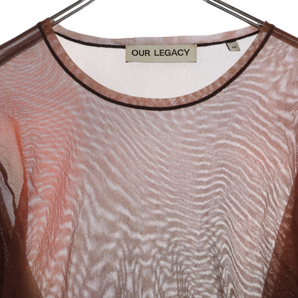 OUR LEGACY(アワーレガシー) 23SS ダークライトプリント メッシュ 長袖Tシャツ カットソー レッド M2236RSD
