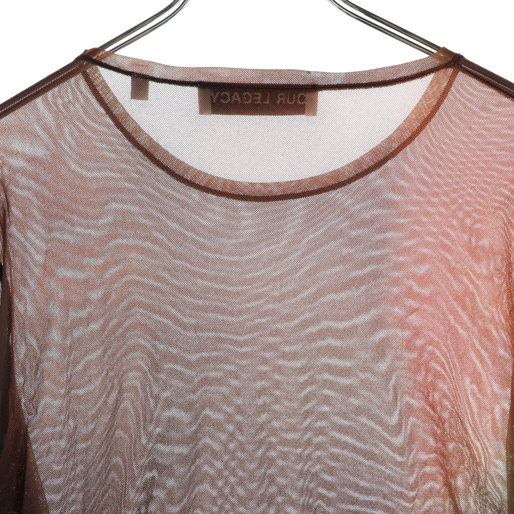OUR LEGACY(アワーレガシー) 23SS ダークライトプリント メッシュ 長袖Tシャツ カットソー レッド M2236RSD