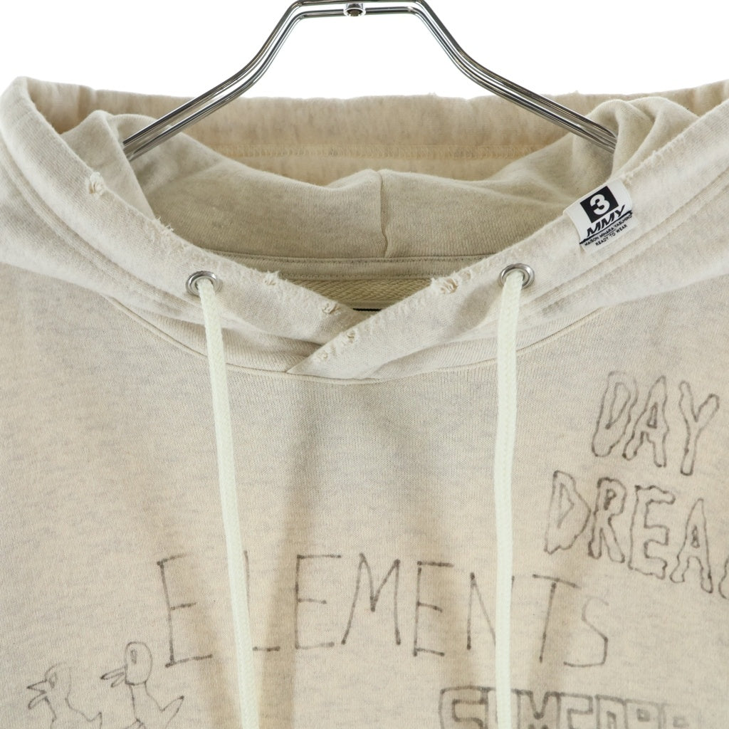 MAISON MIHARAYASUHIRO(メゾンミハラヤスヒロ) 24AW Distressed Hoodie ディストレス フーディー スウェット プルオーバーパーカー グレー J13HD722