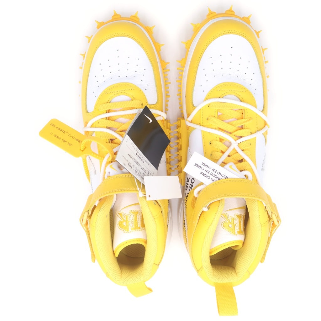 NIKE(ナイキ) ×OFF-WHITE AIR FORCE1 MID SP LTHR DR0500-101 オフ ホワイト エアフォース1 ハイカットスニーカー イエロー US12/30cm