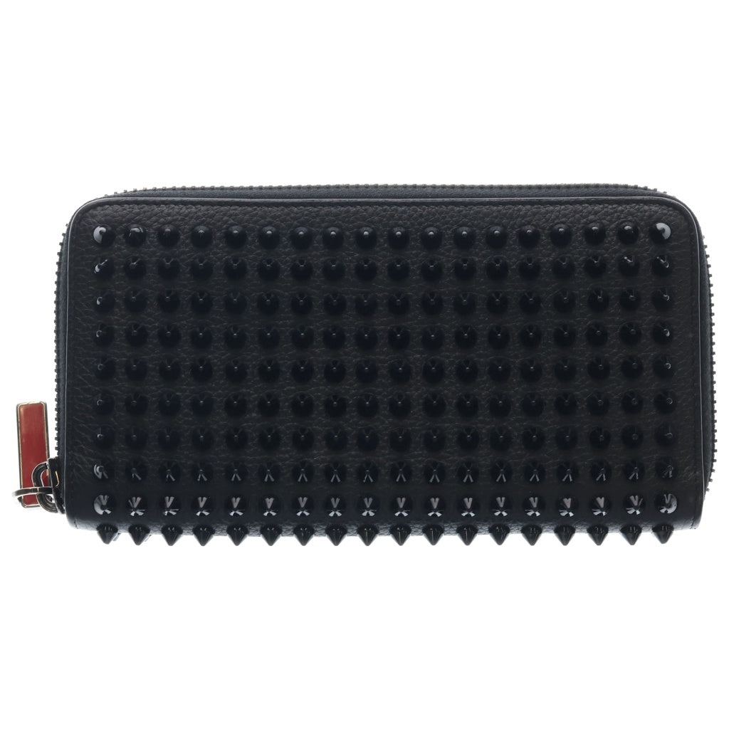 CHRISTIAN LOUBOUTIN(クリスチャンルブタン) PANETTONE LONG ZIP WALLET パネトーネ スパイクスタッズ カーフレザー ロングウォレット 長財布 ブラック