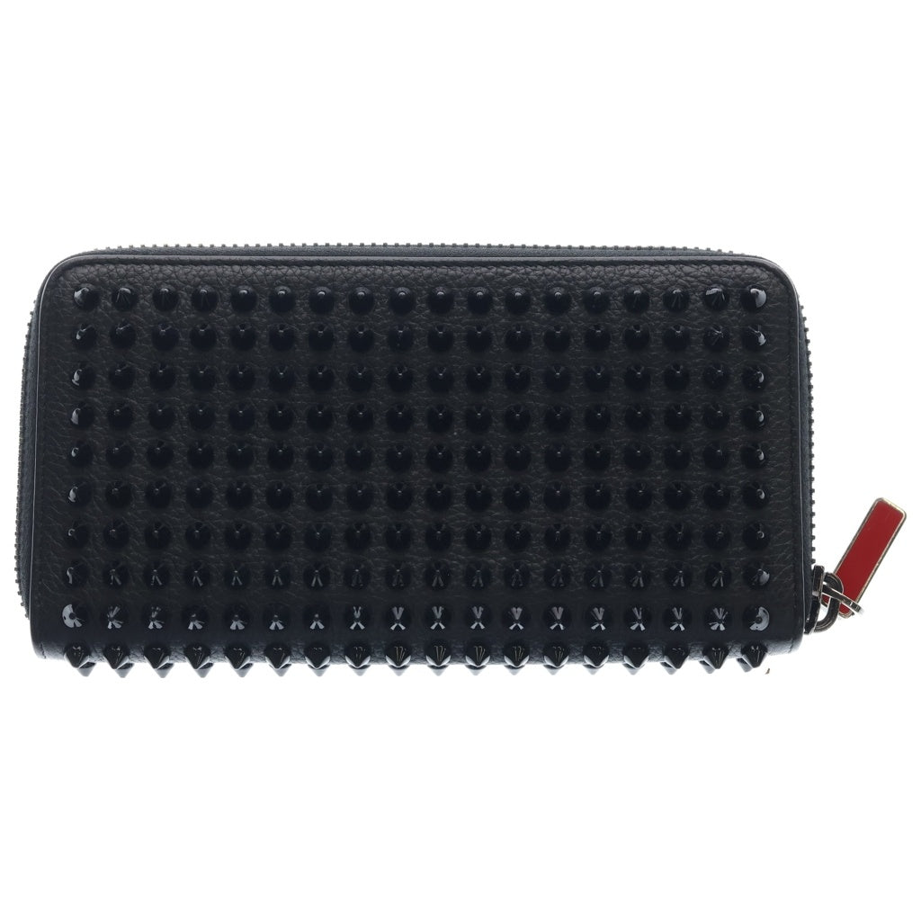 CHRISTIAN LOUBOUTIN(クリスチャンルブタン) PANETTONE LONG ZIP WALLET パネトーネ スパイクスタッズ カーフレザー ロングウォレット 長財布 ブラック