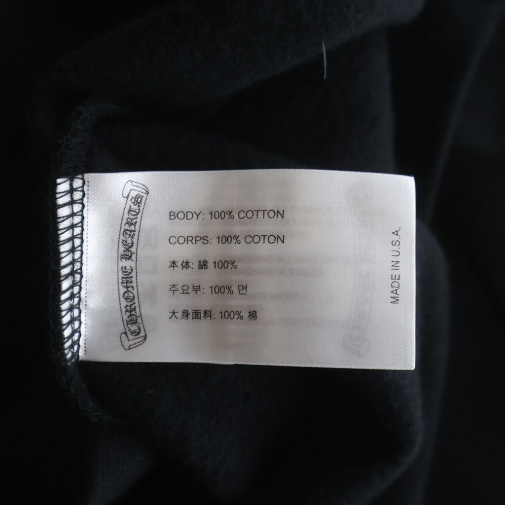 CHROME HEARTS(クロムハーツ) Horseshoe Arm Floral Cross L/S Sweatshirt ホースシュー アームフローラルクロス クルーネック スウェットトレーナー ブラック