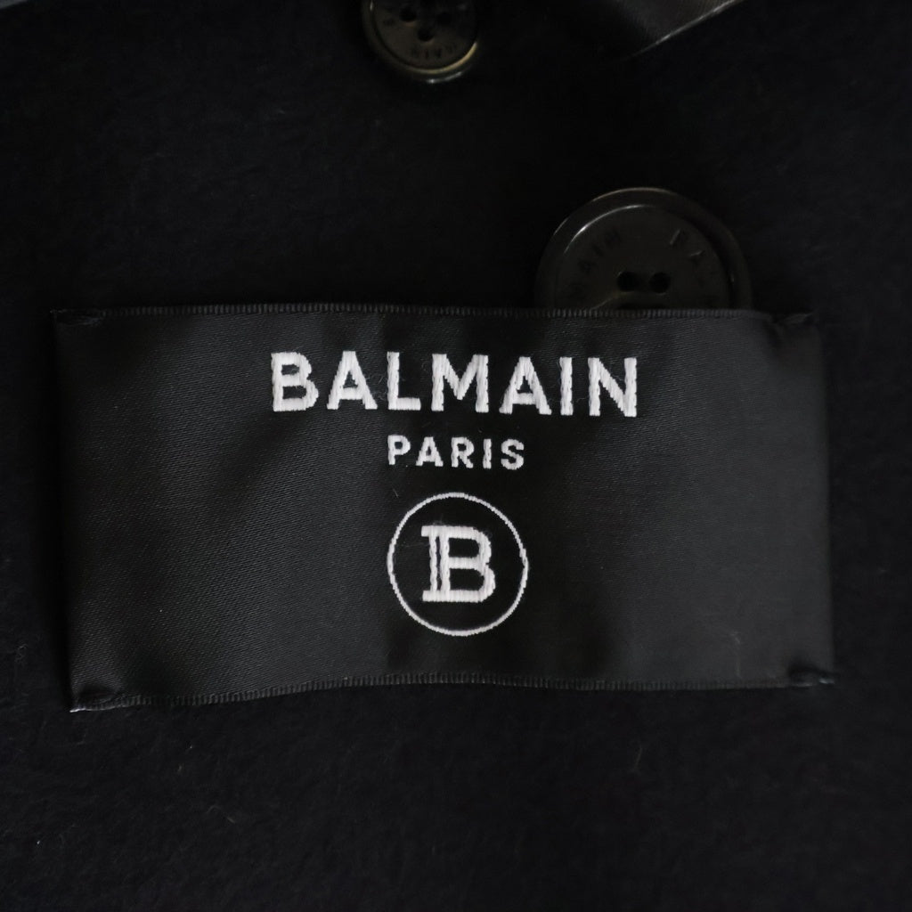 BALMAIN(バルマン) Wool Coat ウール ドレスPコート ブラック UC010W115