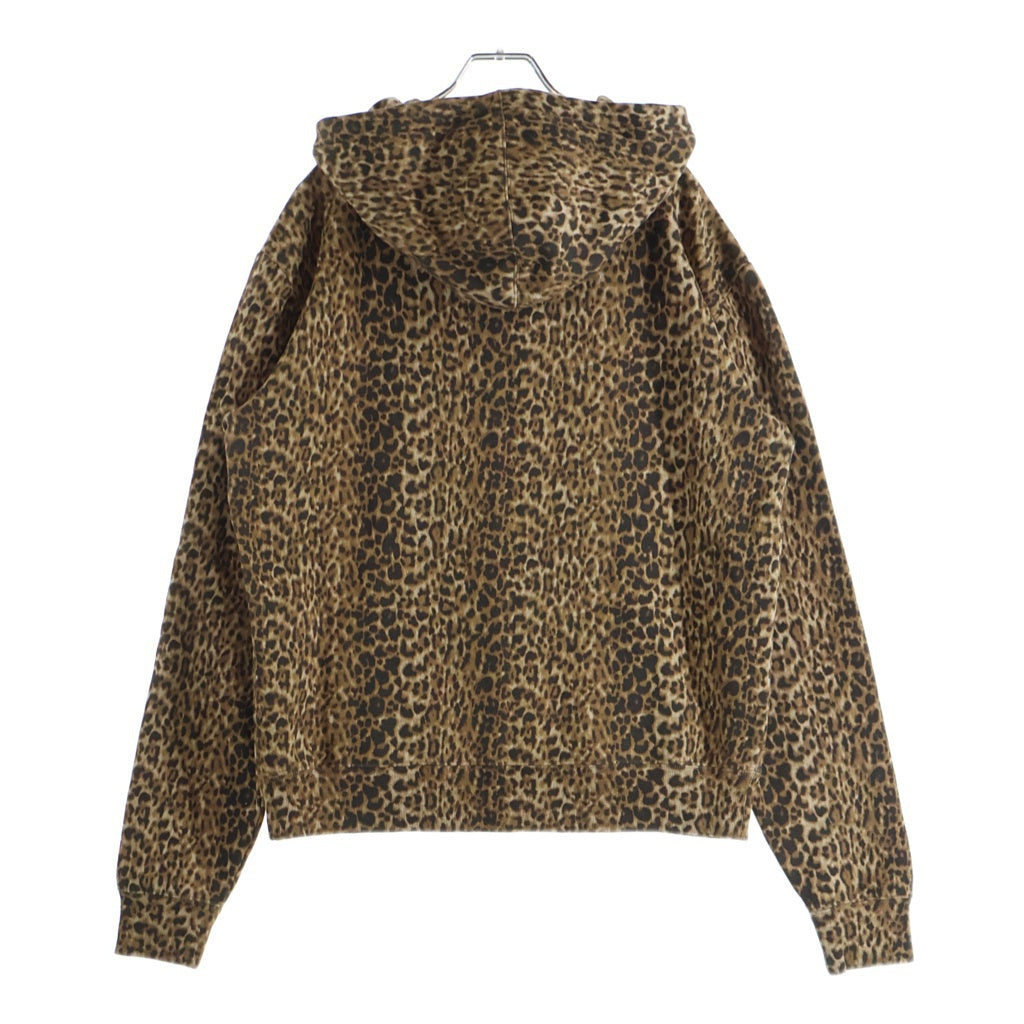 SAINT LAURENT PARIS(サンローランパリ) YSL 刺繍 レオパード スウェット ジップパーカー ブラウン 635708 YBTX2