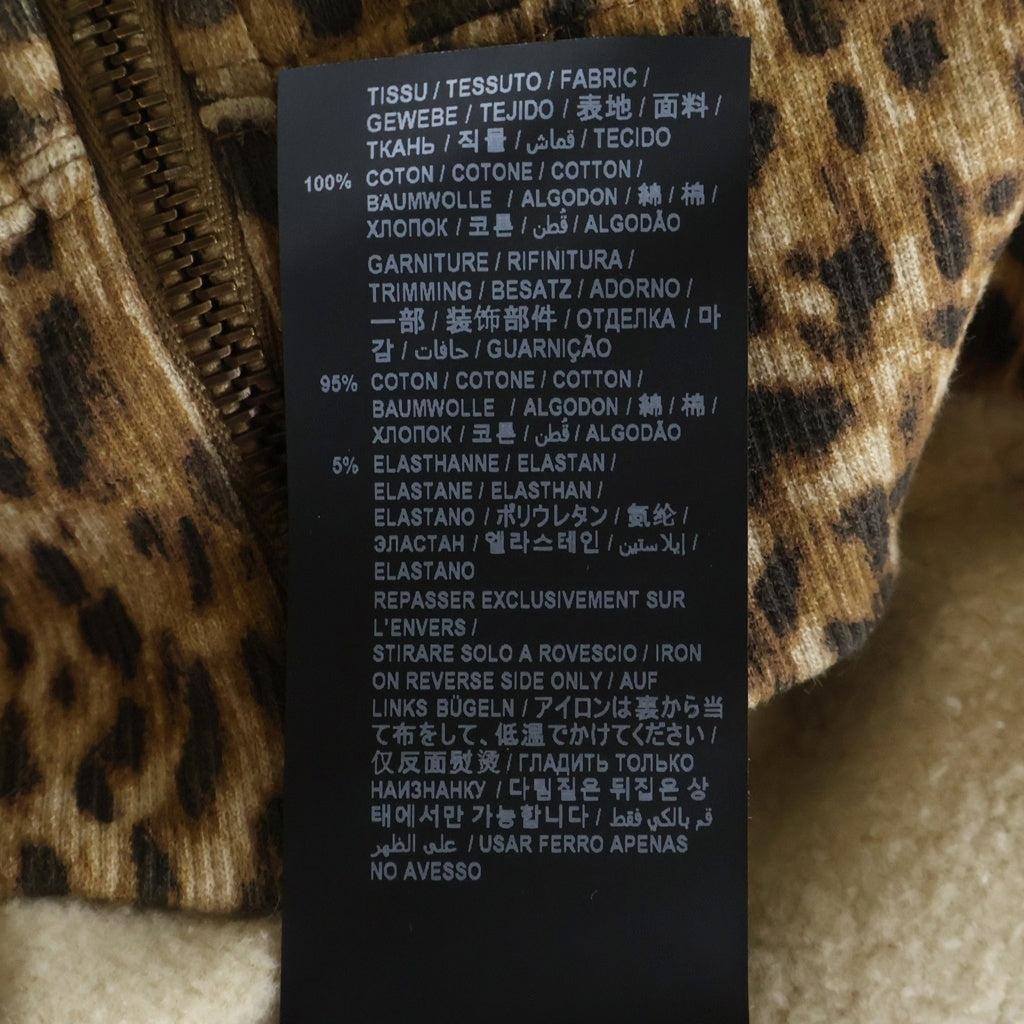 SAINT LAURENT PARIS(サンローランパリ) YSL 刺繍 レオパード スウェット ジップパーカー ブラウン 635708 YBTX2