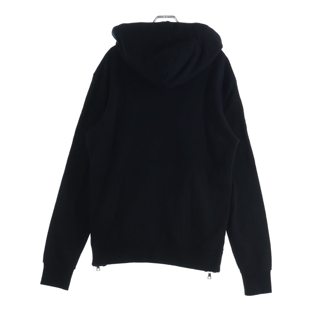 BALMAIN(バルマン) テープ ロゴドローコード サイドジップ スウェットジップパーカー ブラック RH03843J928