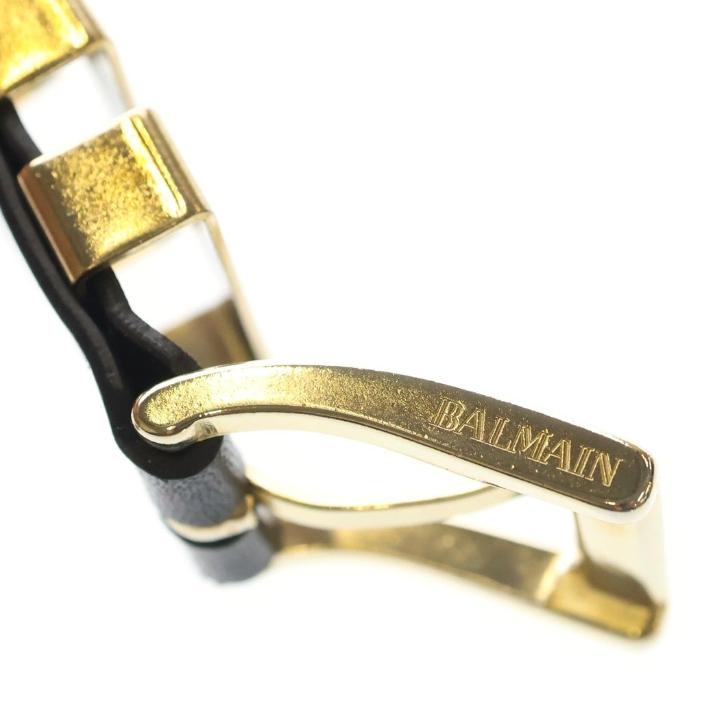 BALMAIN(バルマン) キルティングデザイン レザーベルト ブラック