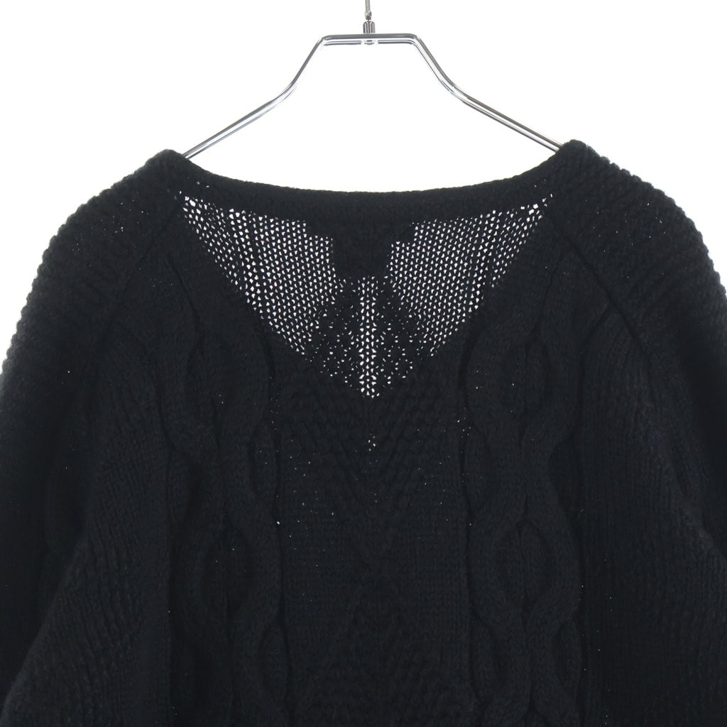 GUCCI(グッチ) Alpaca Cable Knit Sweater アルパカ ケーブルニットセーター ブラック 164815 Z2462