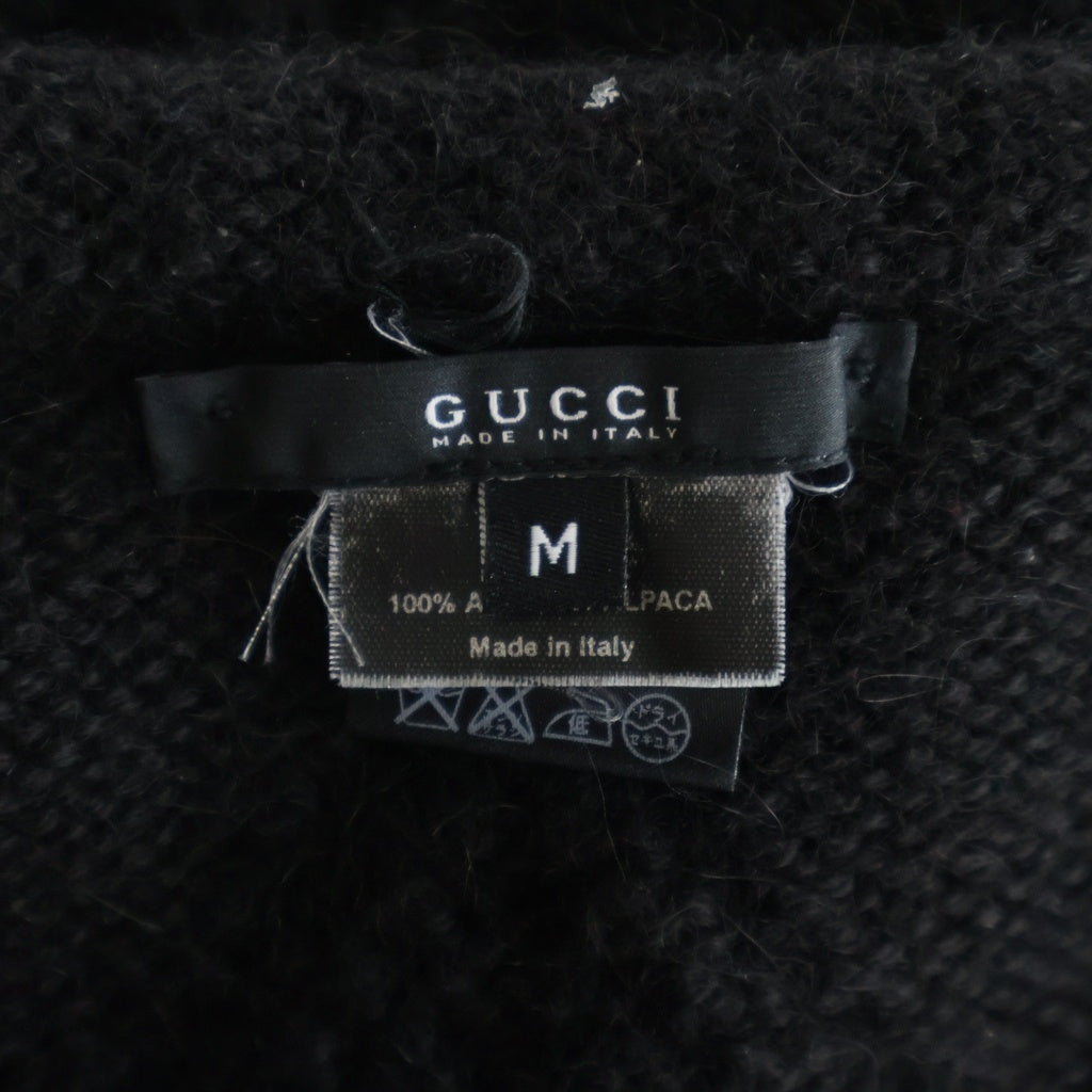 GUCCI(グッチ) Alpaca Cable Knit Sweater アルパカ ケーブルニットセーター ブラック 164815 Z2462