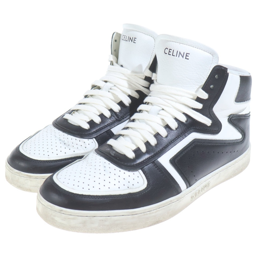 CELINE(セリーヌ) Z TRAINER CT-01 レザーハイカットスニーカーシューズ ブラック/ホワイト