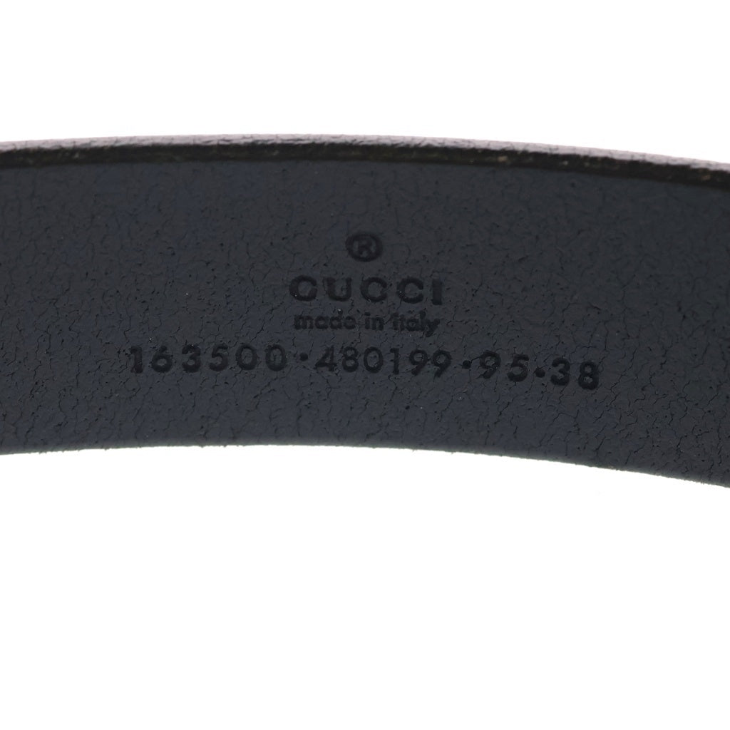 GUCCI(グッチ) ホースバックル レザーベルト ブラック/ゴールド 163500 480199