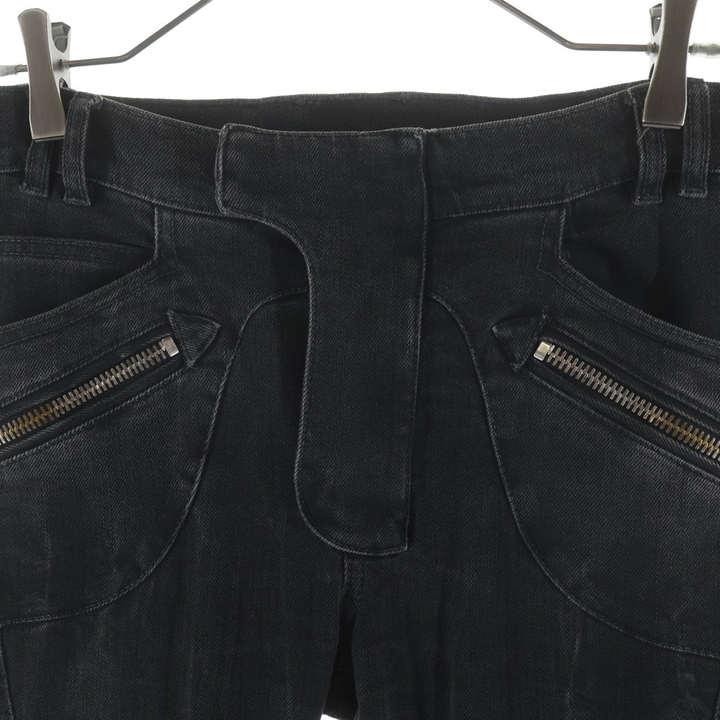 BALMAIN(バルマン) 裾ジップ バイカーデニムパンツ ブラック S8H5137T008