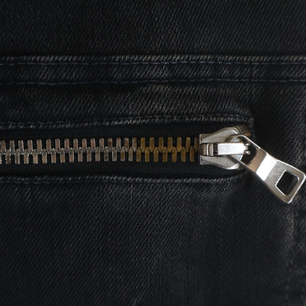 BALMAIN(バルマン) 裾ジップ バイカーデニムパンツ ブラック S8H5137T008