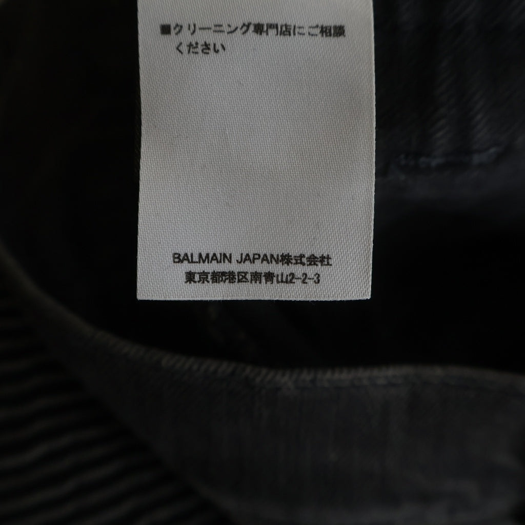 BALMAIN(バルマン) 裾ジップ バイカーデニムパンツ ブラック S8H5137T008
