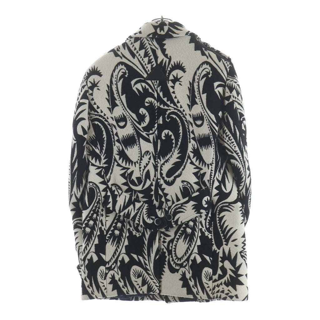 ETRO(エトロ) エスニック柄 ウール Pコート ホワイト/ブラック 122-12588-0280