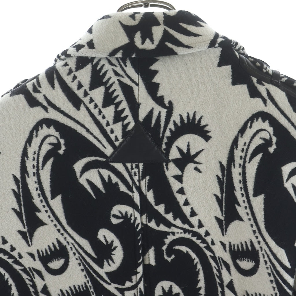 ETRO(エトロ) エスニック柄 ウール Pコート ホワイト/ブラック 122-12588-0280