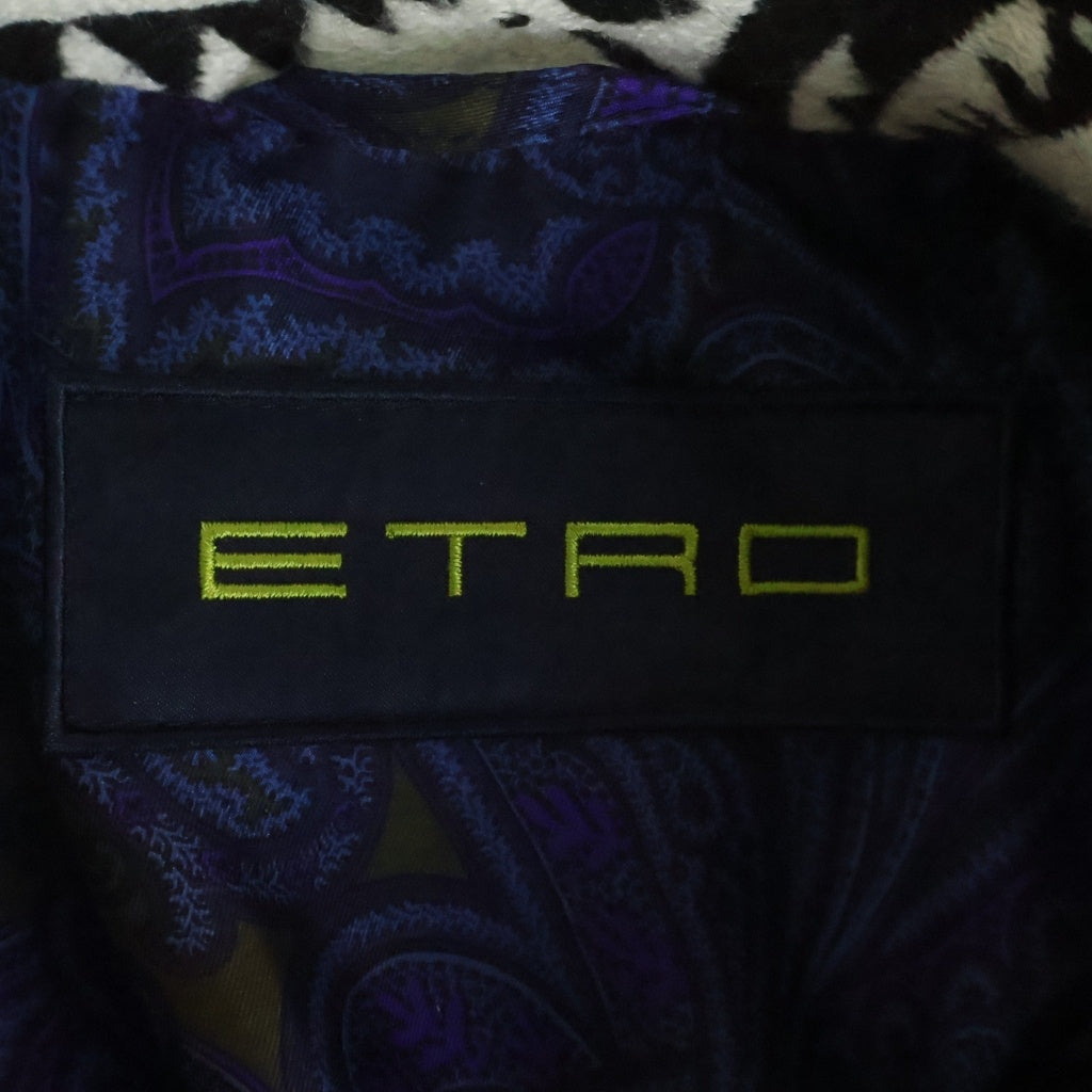 ETRO(エトロ) エスニック柄 ウール Pコート ホワイト/ブラック 122-12588-0280