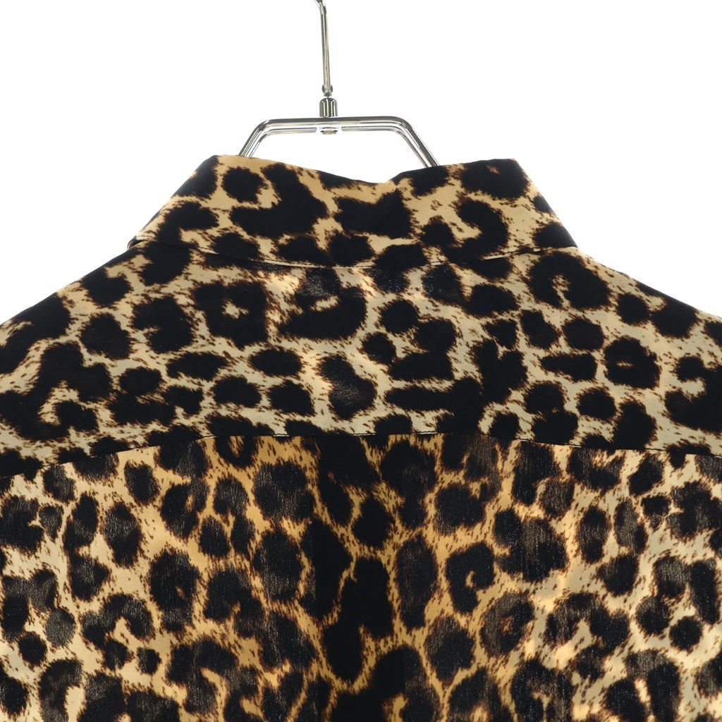 SAINT LAURENT PARIS(サンローランパリ) レオパード総柄 シルク 長袖シャツ ブラウン 564172 Y2B09