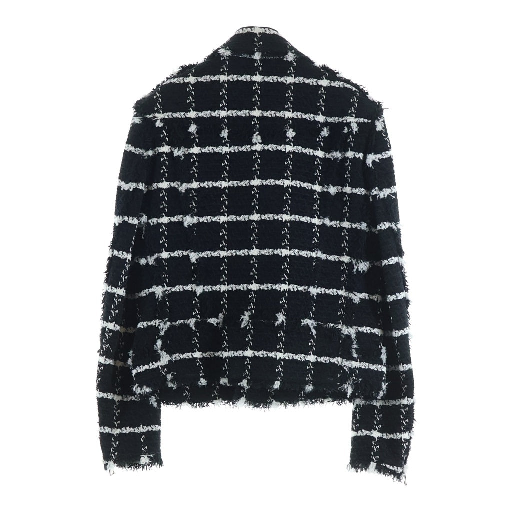 BALMAIN(バルマン) ツイード ダブルライダースジャケット ホワイト/ブラック SH08242S006