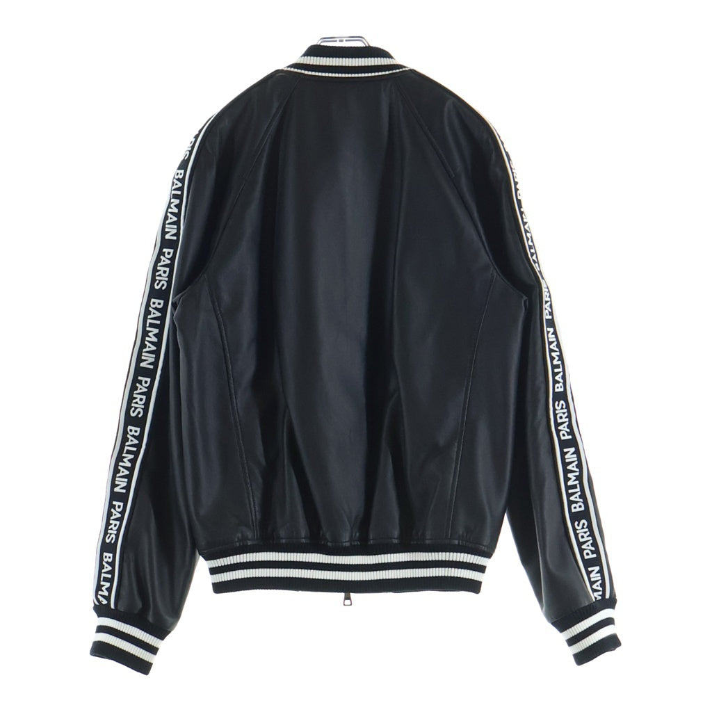 BALMAIN(バルマン) ロゴラベル レザーブルゾン ジャケット ブラック RH18893L002