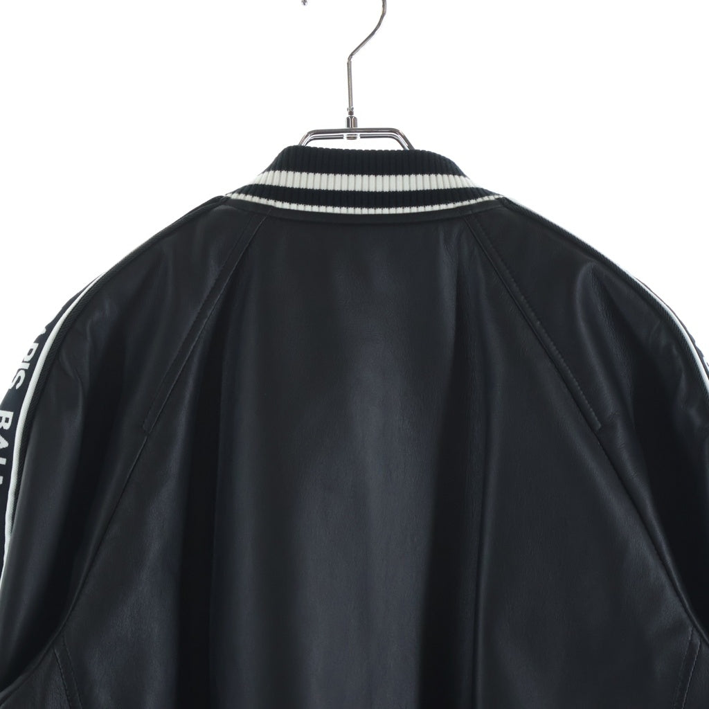 BALMAIN(バルマン) ロゴラベル レザーブルゾン ジャケット ブラック RH18893L002