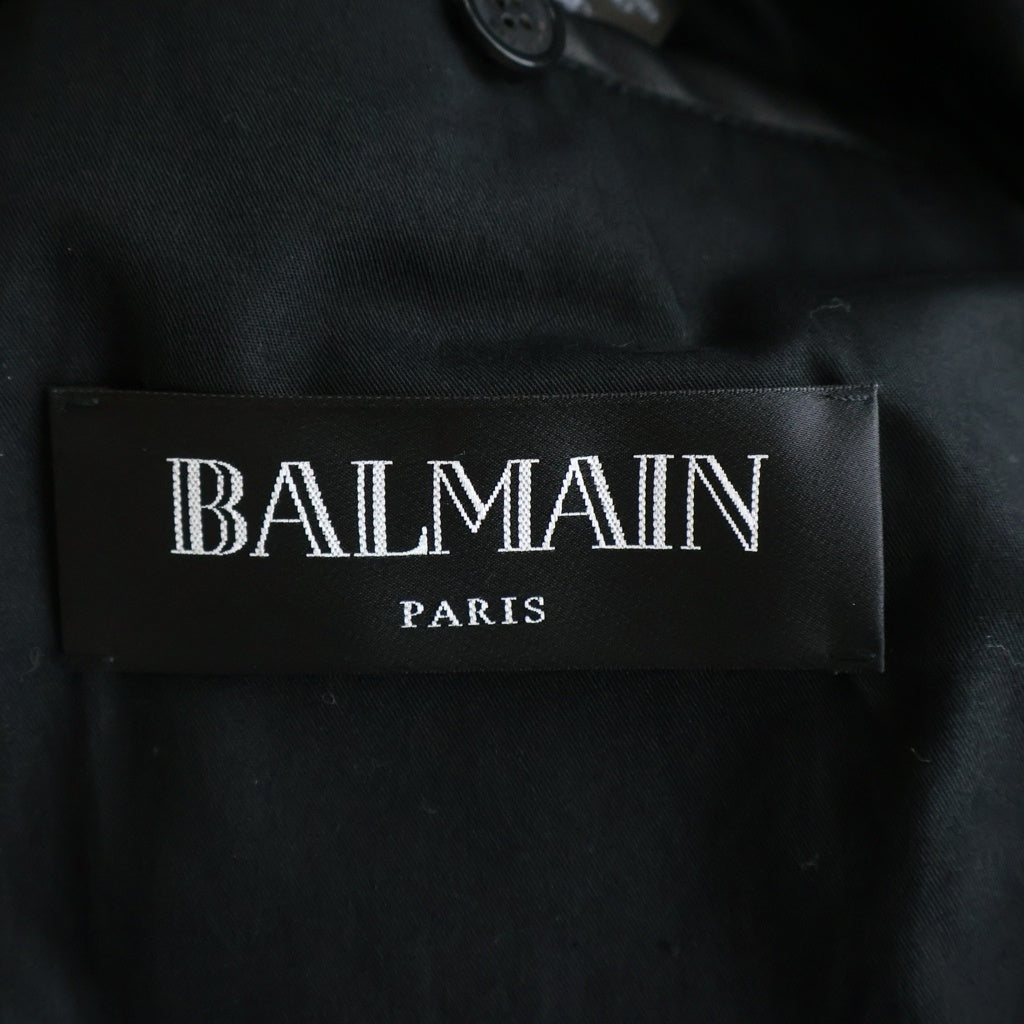 BALMAIN(バルマン) ロゴラベル レザーブルゾン ジャケット ブラック RH18893L002