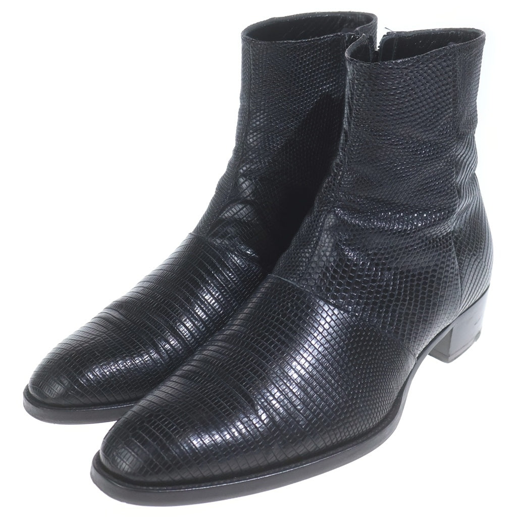 SAINT LAURENT PARIS(サンローランパリ) パイソン レザー リングブーツ ブラック 330969
