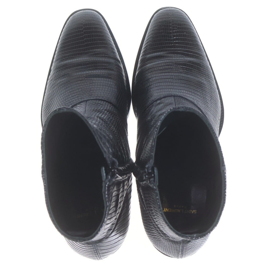 SAINT LAURENT PARIS(サンローランパリ) パイソン レザー リングブーツ ブラック 330969