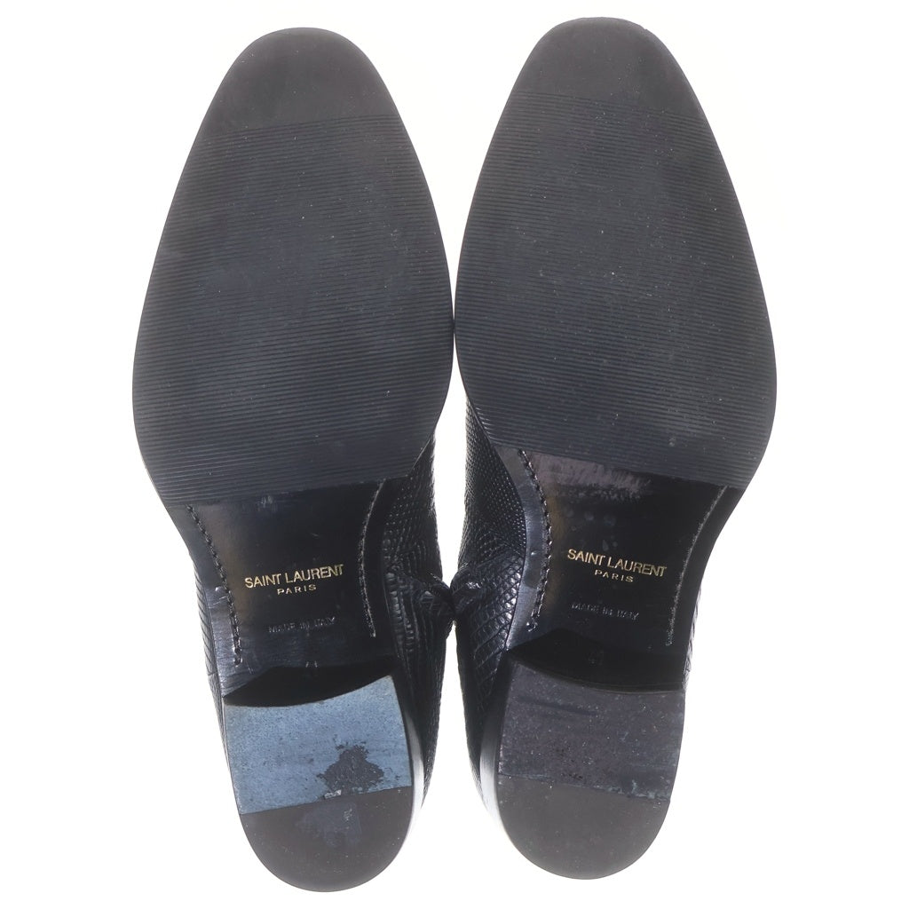 SAINT LAURENT PARIS(サンローランパリ) パイソン レザー リングブーツ ブラック 330969