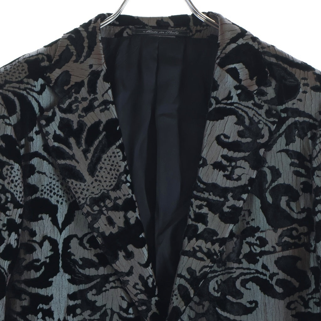 GUCCI(グッチ) トムフォード期 フローラル総柄 ベルベット 2B テーラードジャケット ブラック/ブラウン 11J2F0