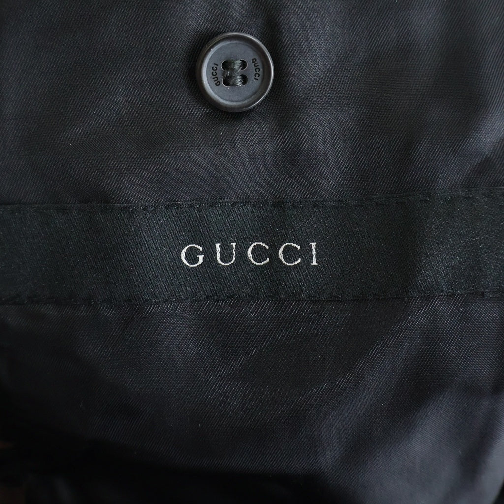 GUCCI(グッチ) トムフォード期 フローラル総柄 ベルベット 2B テーラードジャケット ブラック/ブラウン 11J2F0