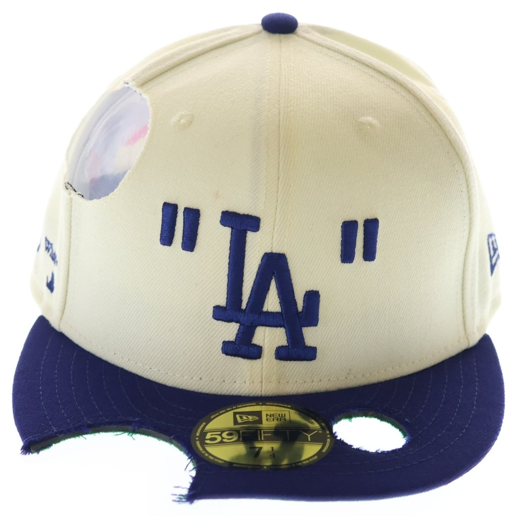 OFF-WHITE(オフホワイト) ×MLB ×New Era 59FIFTY ニューエラ ロサンゼルス ドジャース ベースボールキャップ 帽子 ホワイト/ブルー