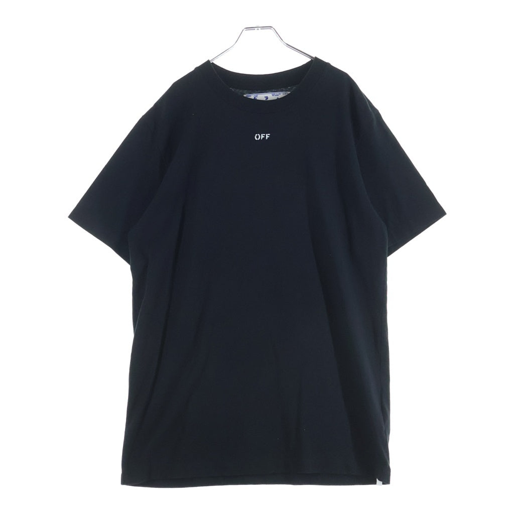 OFF-WHITE(オフホワイト) STENCIL S/S SLIM TEE バックステンシルロゴ クルーネック半袖Tシャツカットソー ブラック OMAA027E20JER006