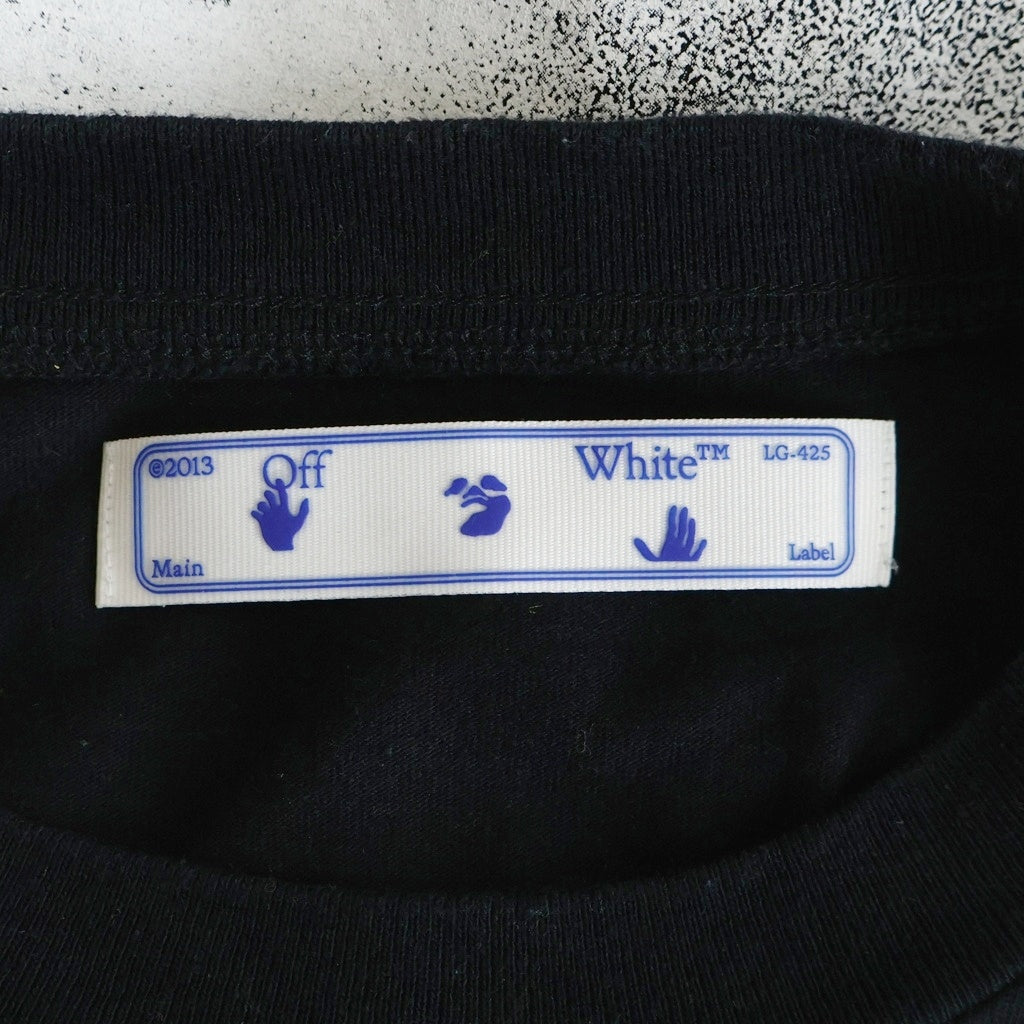 OFF-WHITE(オフホワイト) STENCIL S/S SLIM TEE バックステンシルロゴ クルーネック半袖Tシャツカットソー ブラック OMAA027E20JER006