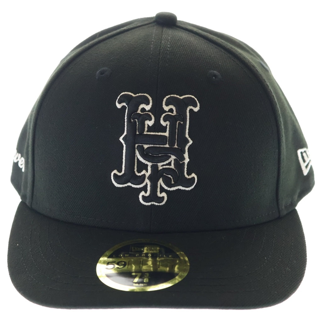 HUF(ハフ) ×New Era 59FIFTY ニューエラ ロゴ刺繍 ベースボールキャップ 帽子 ブラック