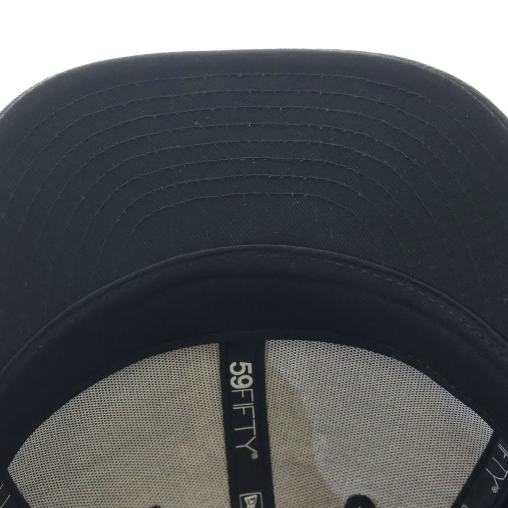 HUF(ハフ) ×New Era 59FIFTY ニューエラ ロゴ刺繍 ベースボールキャップ 帽子 ブラック