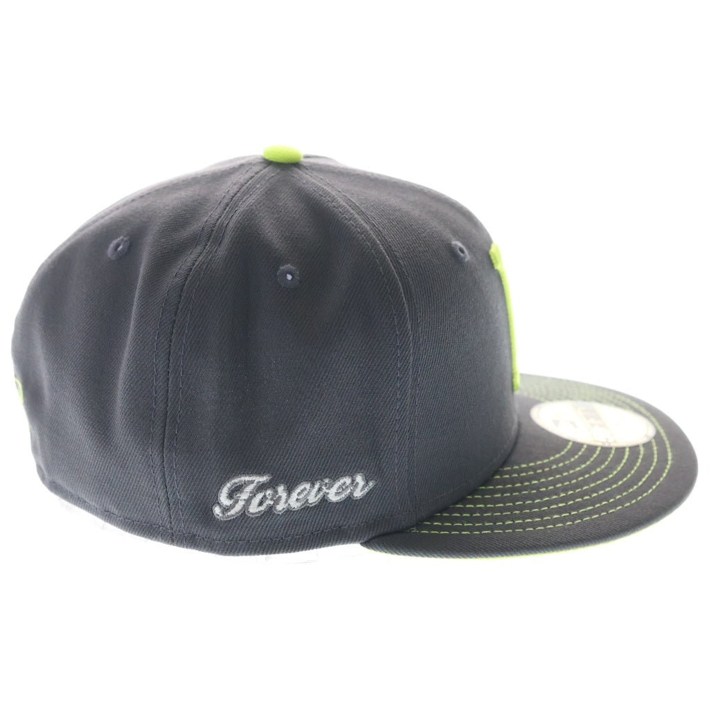 HUF(ハフ) ×New Era 59FIFTY ニューエラ ロゴ刺繍 ベースボールキャップ 帽子 グレー/イエロー
