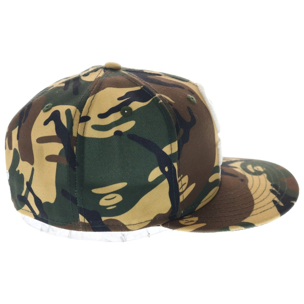 A BATHING APE(アベイシングエイプ) ×New Era ニューエラ ロゴ刺繍 カモ柄 ベースボールキャップ 帽子 カーキ AAPCPM4001XBB