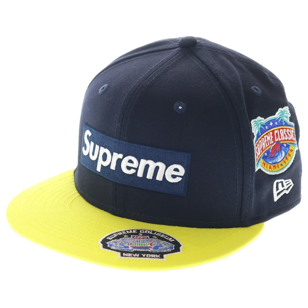 SUPREME(シュプリーム) 23AW ×New Era Championships Box Logo ニューエラ チャンピオンシップ ボックスロゴベースボールキャップ 帽子 イエロー/ネイビー